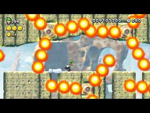 New Super Luigi U Deluxe // Superstar Road-6 // Fire Bar Sprint // 3-Star-Coin Walkthrough