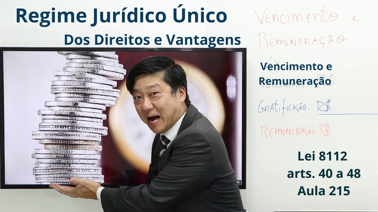Lei 8112 art 40 a 48 - Regime Jurídico Único -Direitos e Vantagens Vencimento e Remuneração Aula 215
