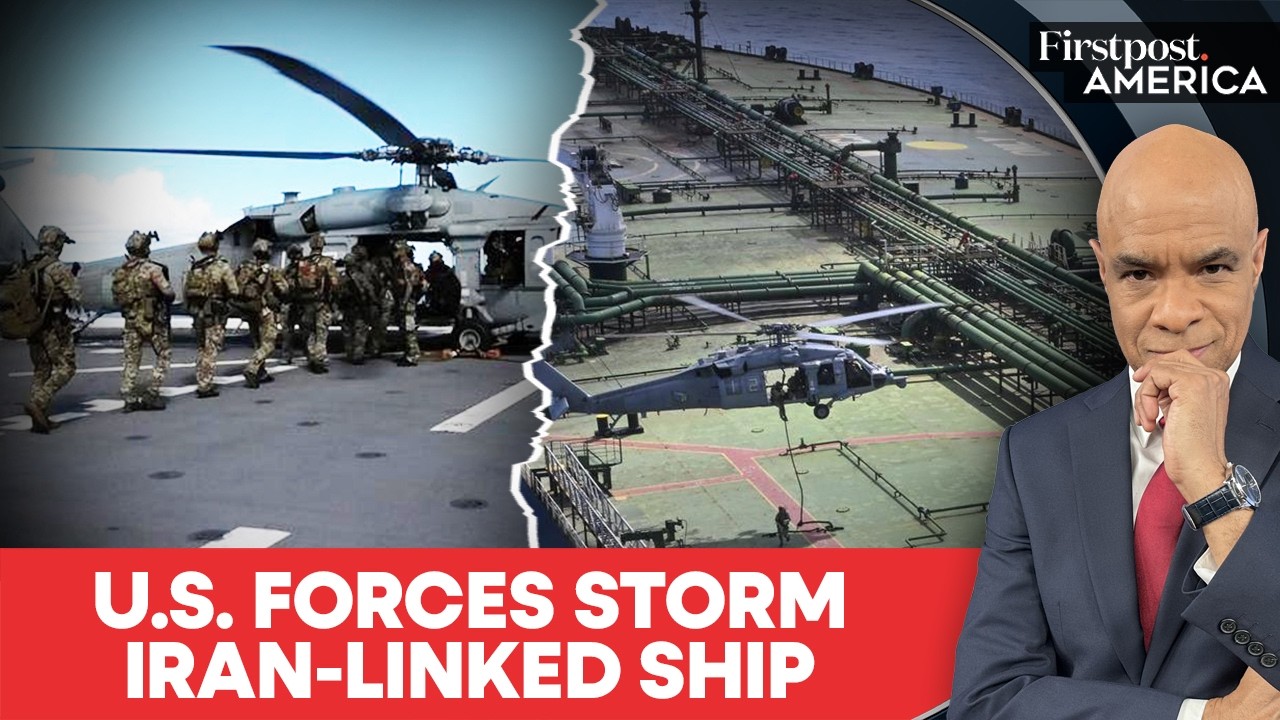 US Forces Board Sanctioned Iran-Linked Vessel in Dramatic Sea Operation  | Firstpost America | N18G