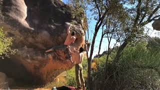 Video thumbnail of Sassy Squash, 8a. Rocklands