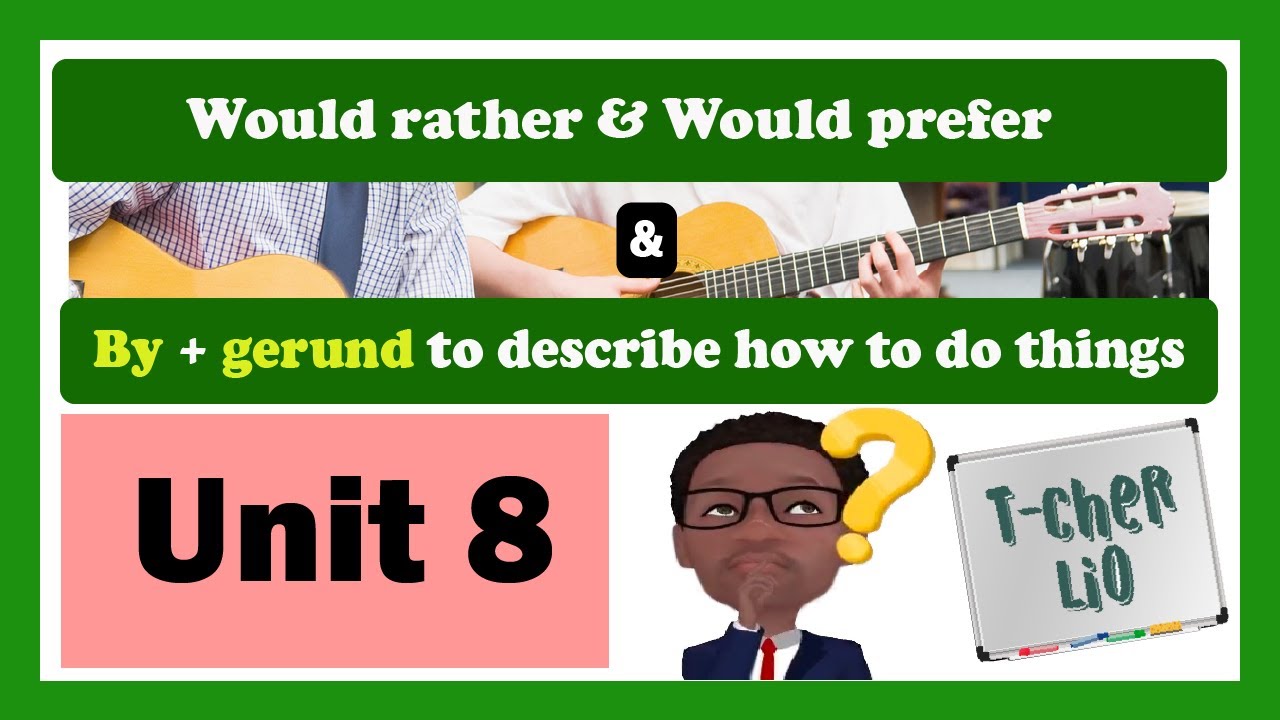Interchange Book 3 – Unit 8 (Would rather & Would prefer - By + Gerund to describe how to do things)