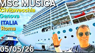 MSC MUSICA ship cruise navio cruzeiro 04/05/26 ⁨@cruzeiros2025⁩ Genova Italia Civitavecchia #cruise