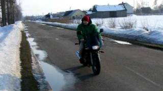 preview picture of video 'cz2 HELA-Węgrów Yamaha diversion 600 jazda w zimę!!!'