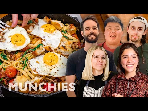 MUNCHIES Viewers Face-Off In A Breakfast Pasta Battle