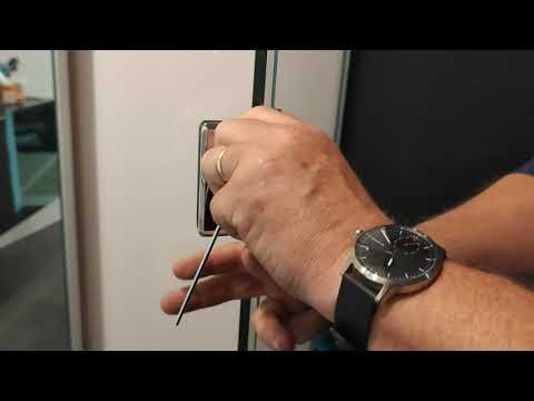 Part of a video titled How to Adjust Shower Door Hinges - YouTube