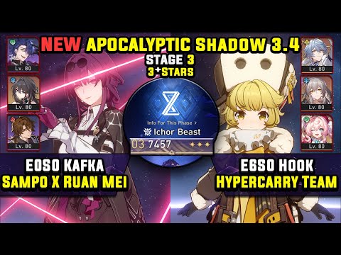 E0 Kafka Carry W/ Sampo & E6 Hook Carry (3 Stars) Apocalyptic Shadow 3 Honkai Star Rail 3.4