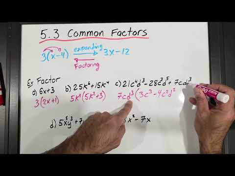 5.3 Common Factors (Grade 10 Academic, MPM2D)
