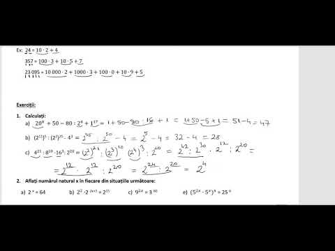 Recapitulare evaluare nationala matematica - Puteri. Descompunere in baza 10