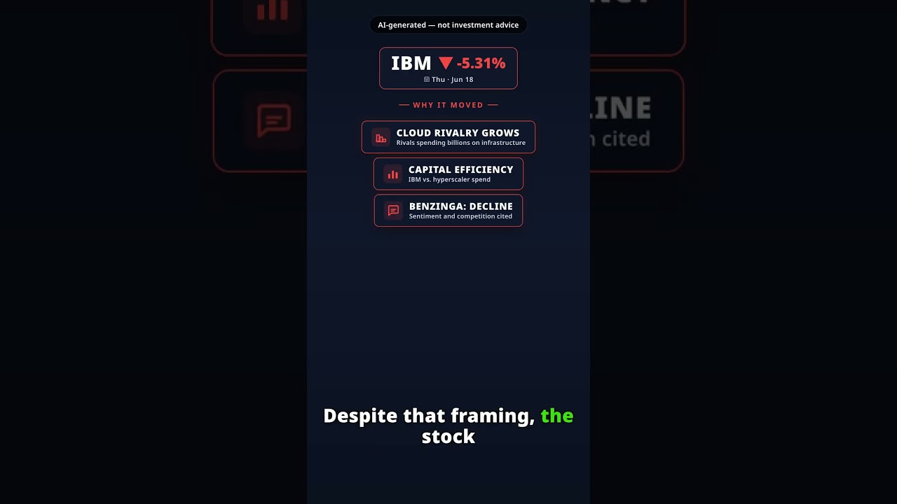 Why Is IBM Stock Falling Today? IBM -5.31% (Jun 18) — Cloud Competition Concerns