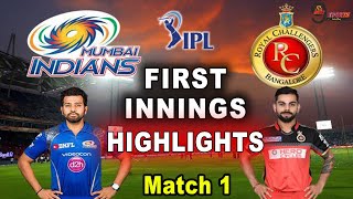 RCB VS MI FIRST INNINGS HIGHLIGHTS | Mumbai Vs Bangalore Match 1 | IPL 2021 | #RCBVSMI