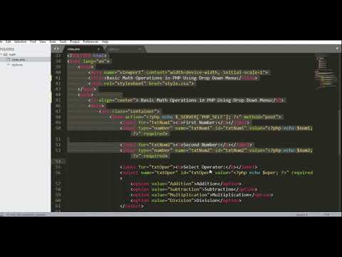 Basic Math Operations In Php Using Drop Down Menu