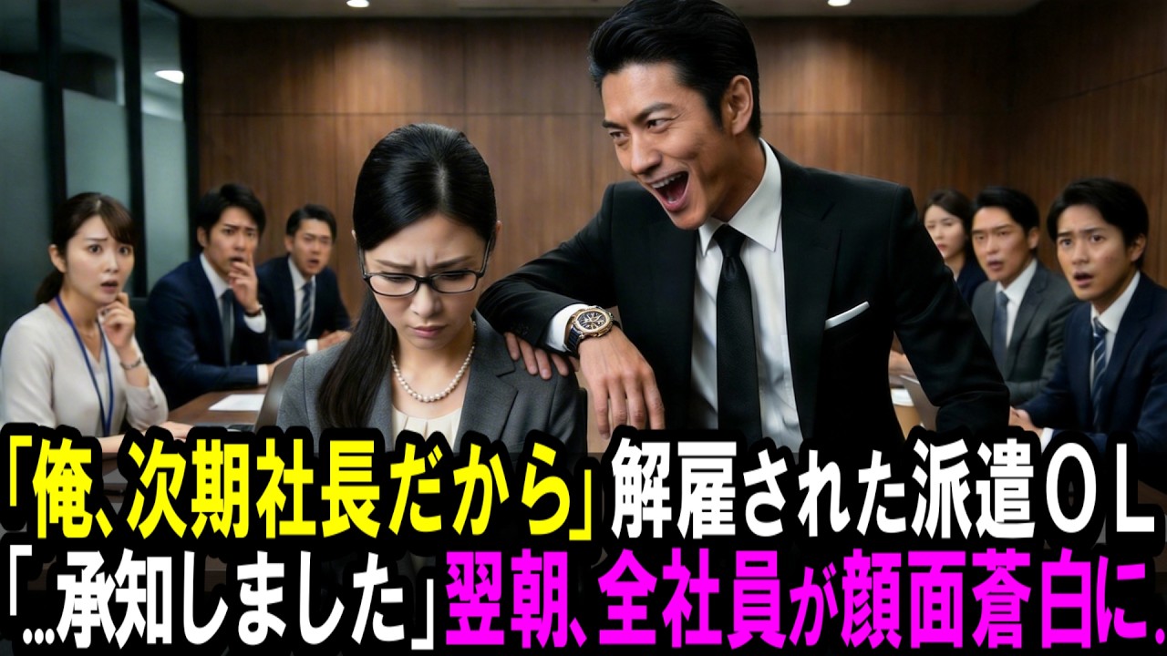 【スカッと】「俺、次期社長だから」上司から解雇された派遣OL。「...承知しました」翌朝、全社員が顔面蒼白に...。【シニア】
