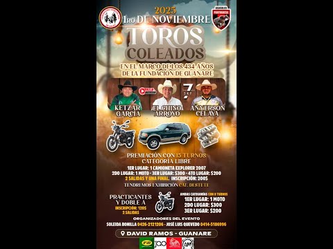 TOROS COLEADOS EN EL MARCO DE LOS 434 AÑOS DE LA FUNDACION DE GUANARE