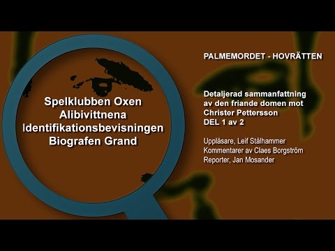 Palmemordet Hovrätten Sammanfattning Del 1 av 2