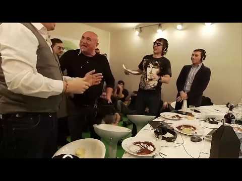 Gottardo spills Tiramidux 🍰 on Polegato's fez - La Zanzara live on January 29, 2020 in Modena