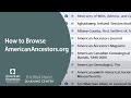How To Browse AmericanAncestors Org