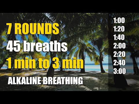 [Wim Hof] 7 rounds Alkaline Breathing - 1 min to 3 min of breath retention.