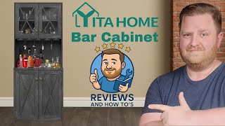 YITAHOME Farmhouse Bar Cabinet – Stylish Storage for Any Room!