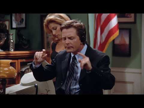 Michael J Fox skating in city hall - Spin City