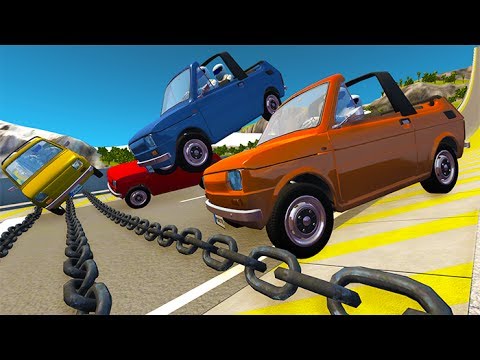 Giant Chain Crashes High Speed Car Jump #5 BeamNG drive