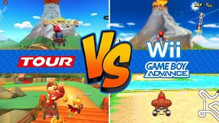 DK Mountain GCN & Riverside Park GBA Graphics Comparison! (Tour VS Wii & Super Circuit)