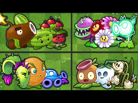 Random 4 Team Plants Electric-Pult-Bee Battlez - Who Will Win? - PvZ 2 Team Plants vs Team Plants