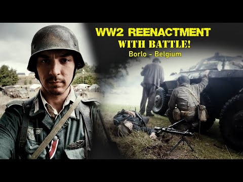 World War 2 Reenactment As a German MG42 Gunner - BIG BATTLE with EXPLOSIONS! Borlo Belgium [PART 3]