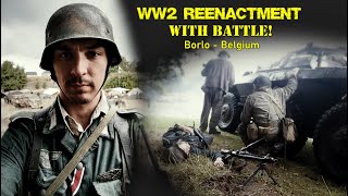 World War 2 Reenactment As a German MG42 Gunner - BIG BATTLE with EXPLOSIONS! Borlo Belgium [PART 3]