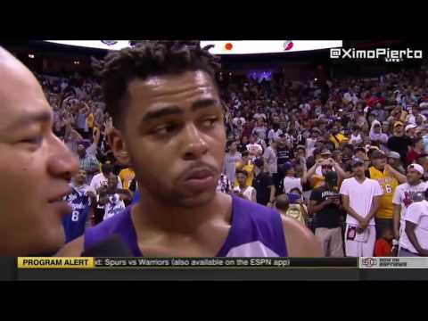 D'Angelo Russell Curses on Live TV  Sixers vs Lakers  July 9, 2016  2016 NBA Summer League