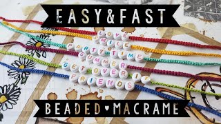 Easy & fast friendship bracelets #2 - Beaded Macrame