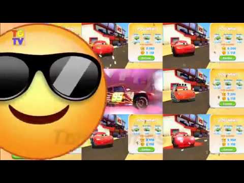Cars Lightning McQueen All Paint Jobs 8 Screen Race   Cars Fast as Lightning online video cutter com