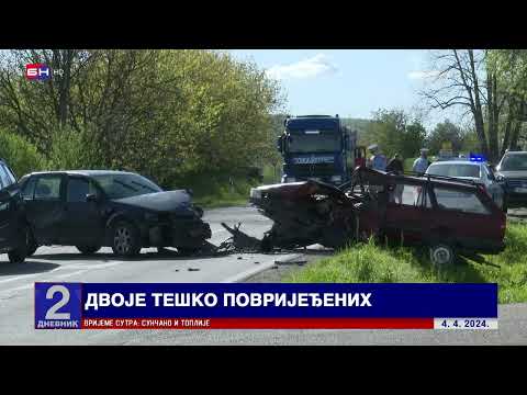 Saobraćajna nezgoda na putu Bijeljina-Ugljevik, dvoje ljudi teže povrijeđeno