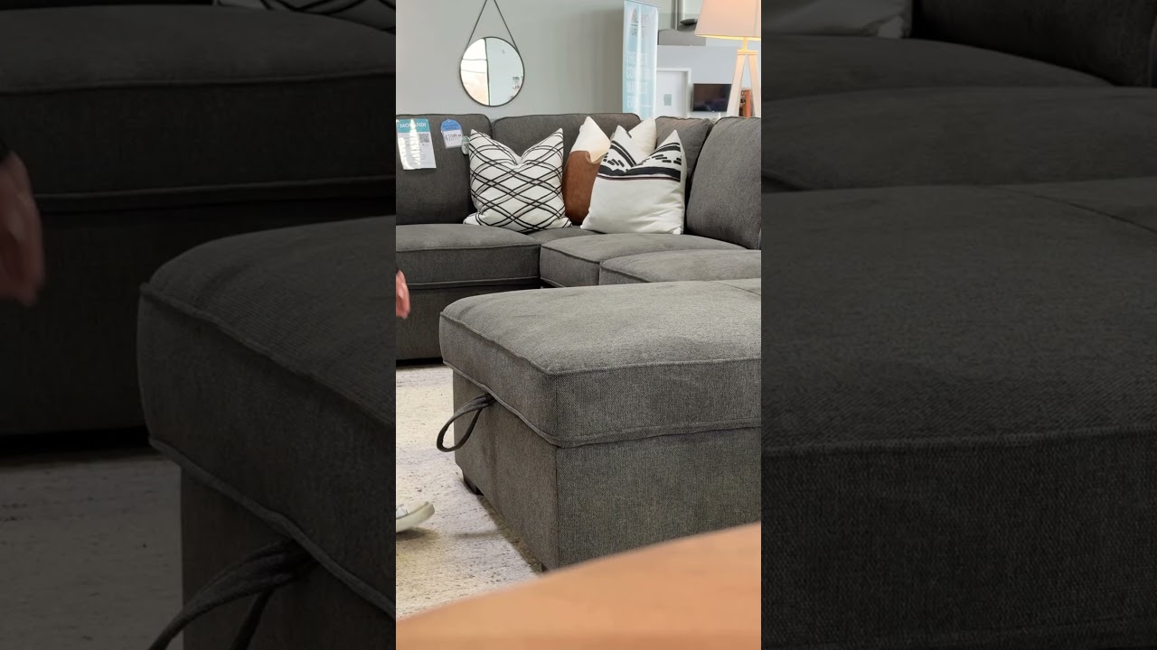 The BIGGEST U-Shape Sofa Bed Sectional with Hidden Storage 🖤 #ushape #sofabed