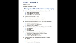 IELTS Listening Section-3(Labels giving nutritional information on food packaging) with answers