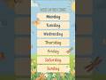 Days Of The Week 7 Days Name Kids Learning Shorts School