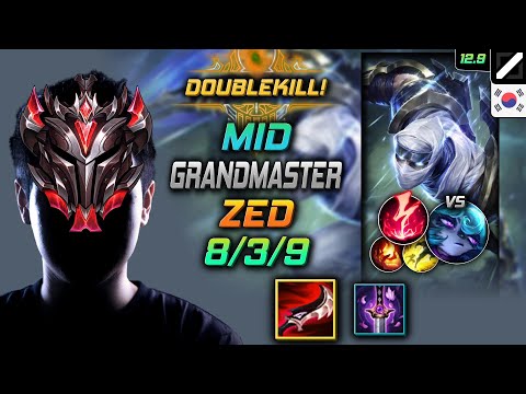 GrandMaster Zed Mid vs Vex - 천상계 미드 제드 드락 감전 - LOL KR 12.9