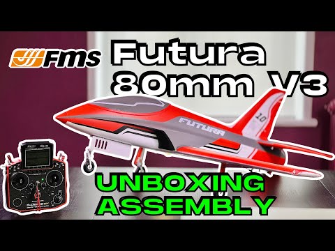 UNBOXING & ASSEMBLY • FMS Futura V3 80mm EDF Jet PNP RC PLANE • (English/Français 4K 60fps)