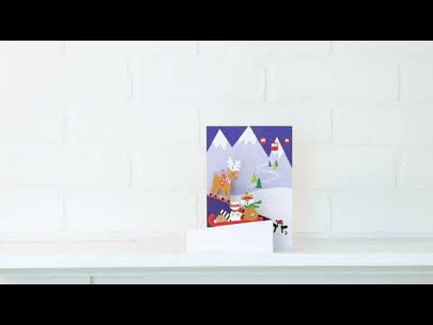 Skiing Friends Holiday Pop-Up Cards - Set of 8