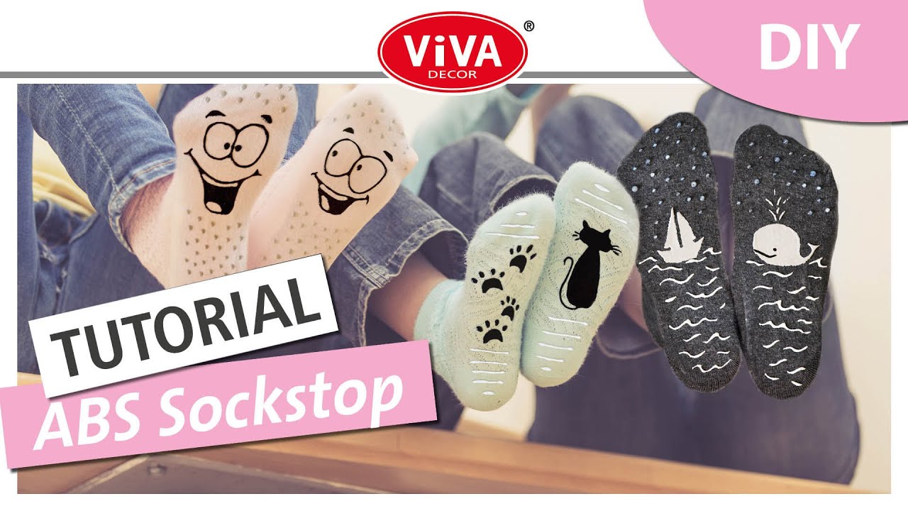Viva Decor ABS Sock Stop (3x 2.77 Fl oz) - Fabric Paint for Non-Slip Socks,  Bath Mats & More - Latex-Free, Water-Based, Washable - Secure Traction for