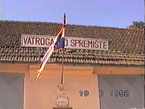 Kolovoz 1992. Suhopolje centar, crkva, vatrogasni dom, park, restoran, nogometni stadion, tržnica