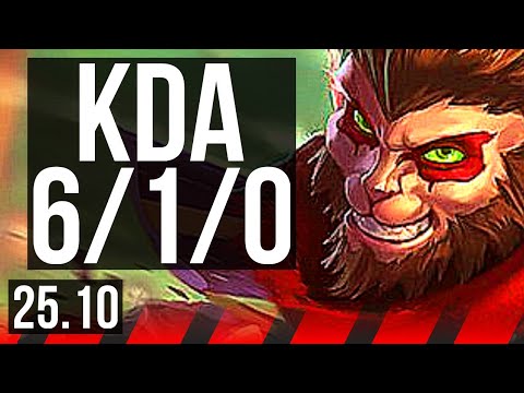 WUKONG vs AATROX (TOP) | 6 solo kills, 6/1/0 | KR Master | 25.10