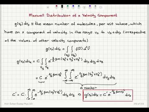 Week 8-6 Maxwell Distribution of a Velocity Component