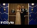 Danneel Ackles And Jensen Ackles In The Golden Globes Elevator InStyle