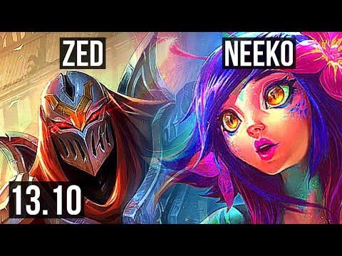 ZED vs NEEKO (MID) | 13/1/3, 2.2M mastery, Legendary, 500+ games | TR Challenger | 13.10