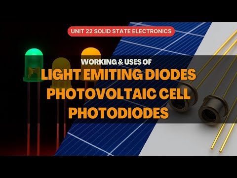 L.E.Ds, Photovoltaic Cells & Photodiodes - Unit 22:Solid State of Electronics- Class 12