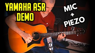 Video thumbnail for Yamaha A5R ARE Demo - Dreadnought Cutaway Acoustic Electric Guitar - Miced & Piezo Pickup Tones by Chris Holland Guitar