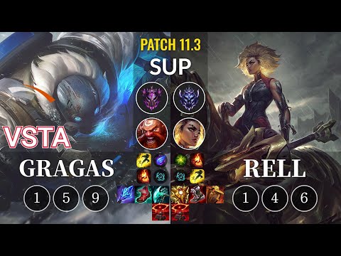 HLE Vsta Gragas vs Rell Sup - KR Patch 11.3
