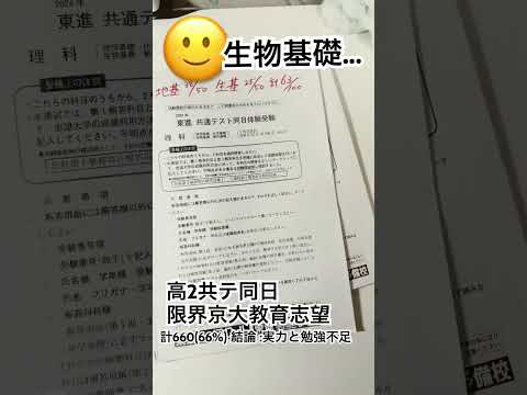 神学科 【限界京大教育志望】高2共テ同日  模試