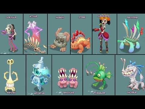Bone Island but Each Monster is Zoomed In! (Arcorina update) (Sounds better) - My Singing Monsters!