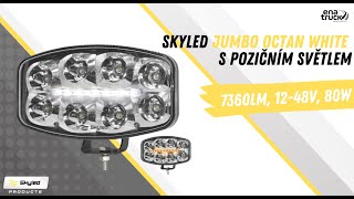 LED dálkové světlo Skyled Jumbo Octan 245mm, s pozičním světlem, 12-48V, 7360lm, 80W